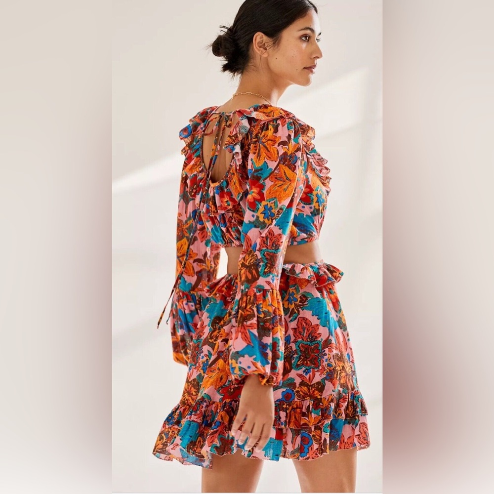 Floral Ruffle Mini Dress - Picture 2 of 5
